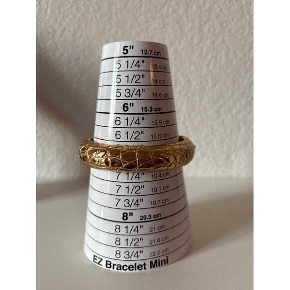 B57 Napier Bracelet Women Vintage Quilted Diamond Snakeskin Hinged Bangle - Picture 11 of 11